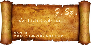Frölich Szabina névjegykártya